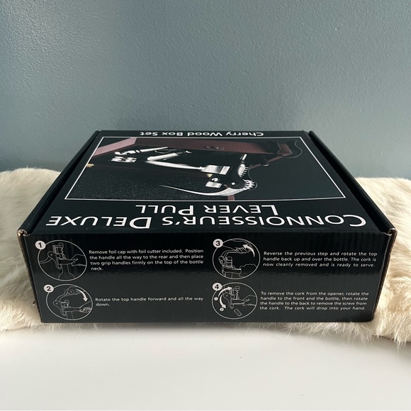 Drinks Connoisseur’s Deluxe Lever Pull Cherry Wood Box Set - Picture 3 of 12